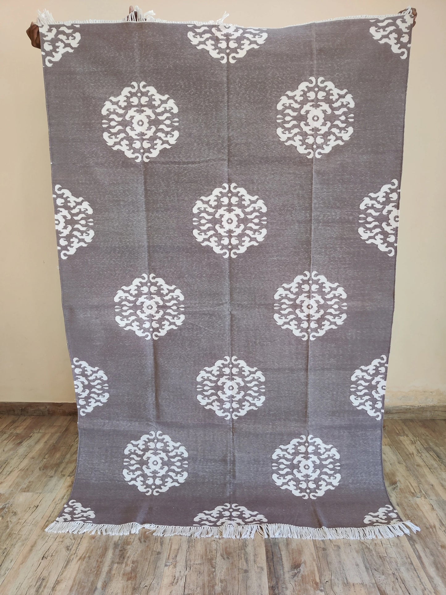 Ornate Floral Medallion Cotton Rug