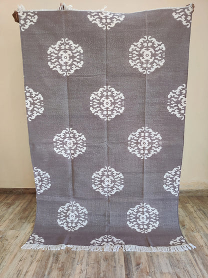 Ornate Floral Medallion Cotton Rug