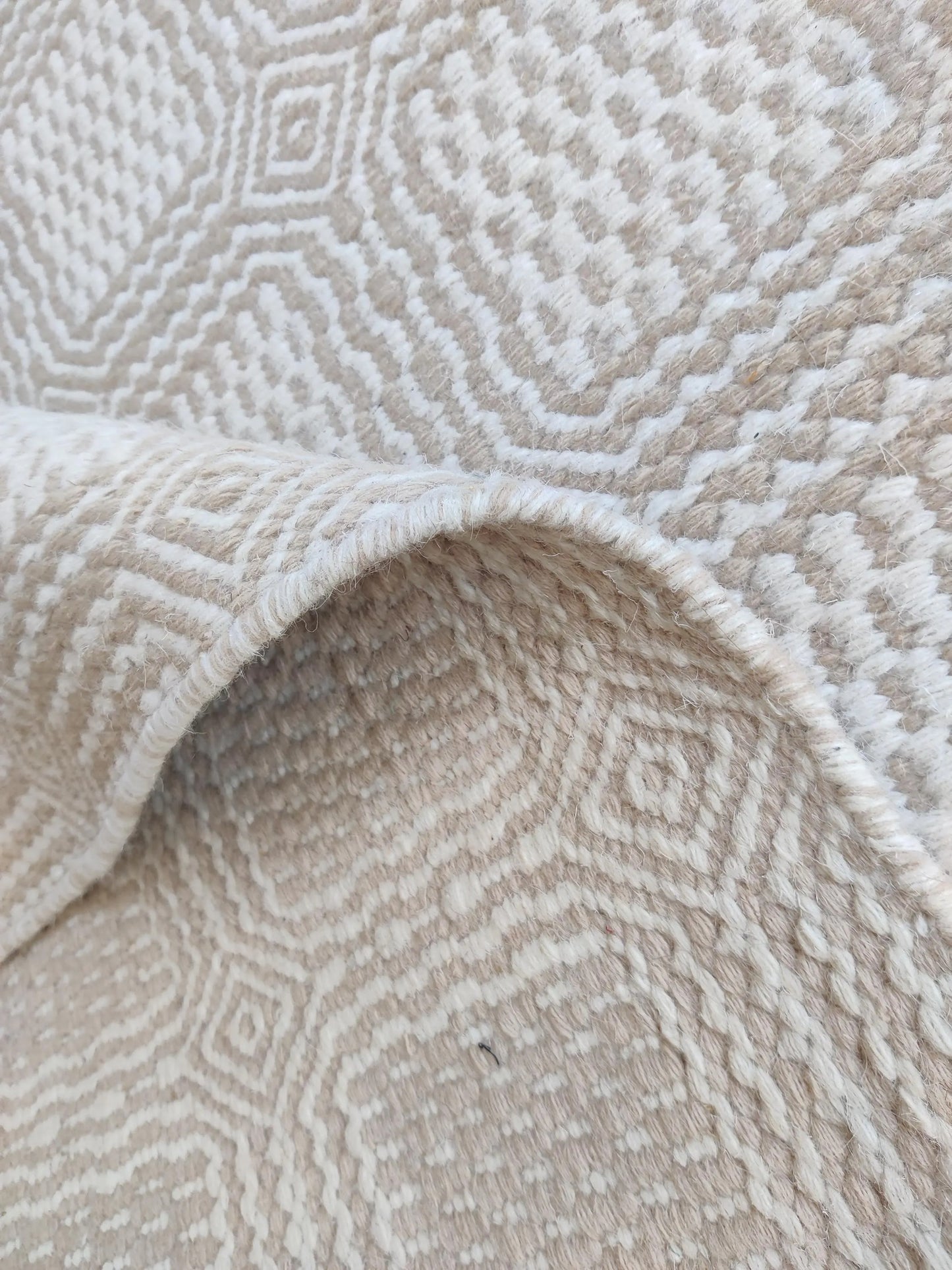 Sophisticated Neutrality Intricate Relief in Natural Wool