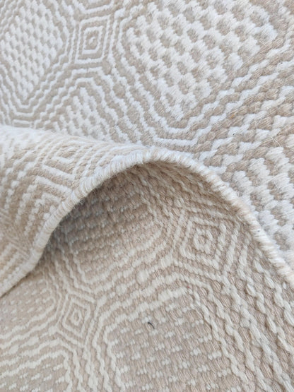Sophisticated Neutrality Intricate Relief in Natural Wool