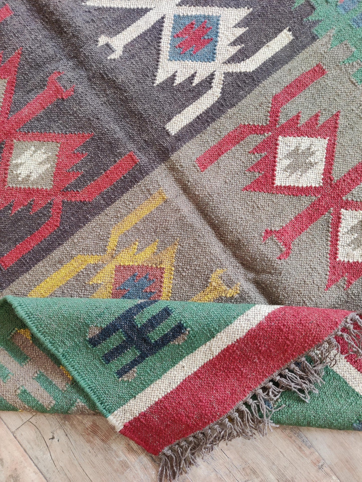 Geometric Tribal Design Multicolor Bohemian Home Decor Rug