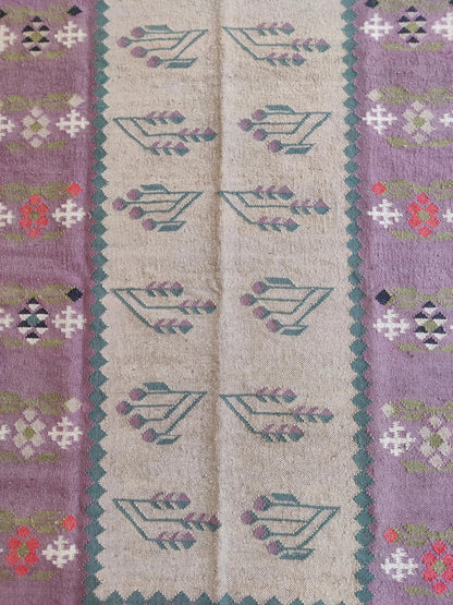 Lavender Meadow Antique Style Floral Kilim rug