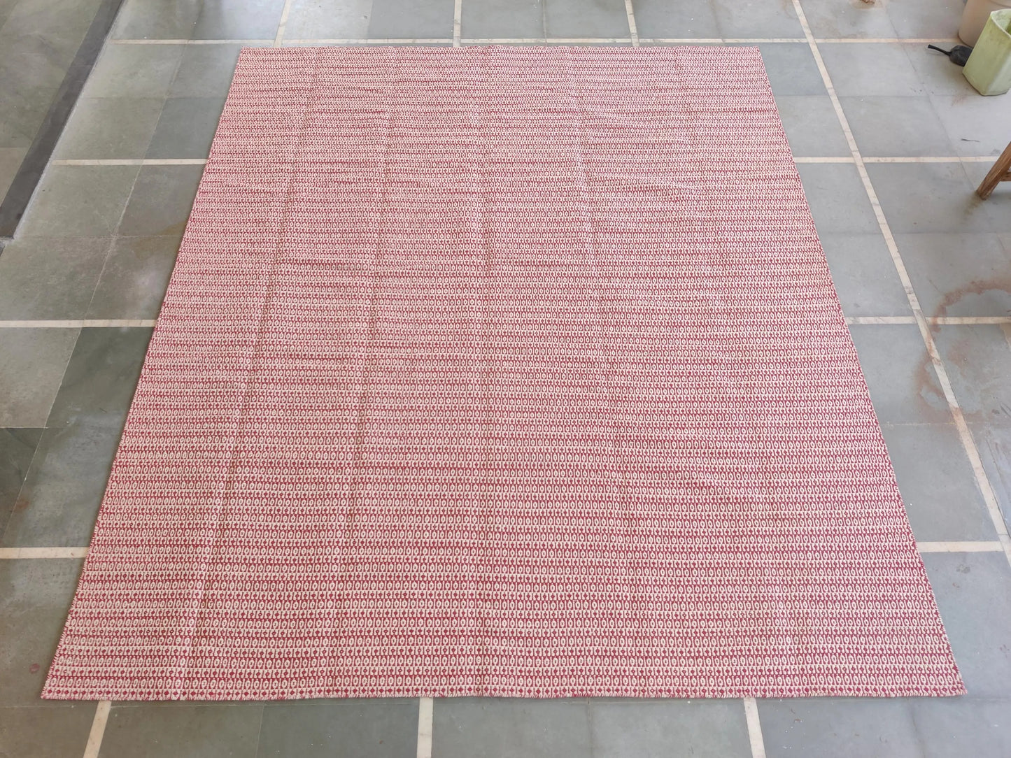Organic Fiber Rust Red Dhurrie | Artisan Crafted Sustainable Home Decor