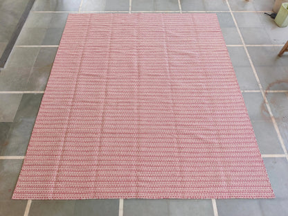 Organic Fiber Rust Red Dhurrie | Artisan Crafted Sustainable Home Decor
