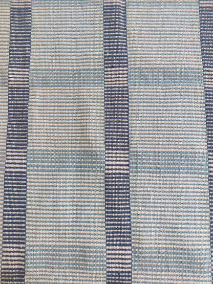Traditional Indigo Striped Hand-Loomed Area Rug