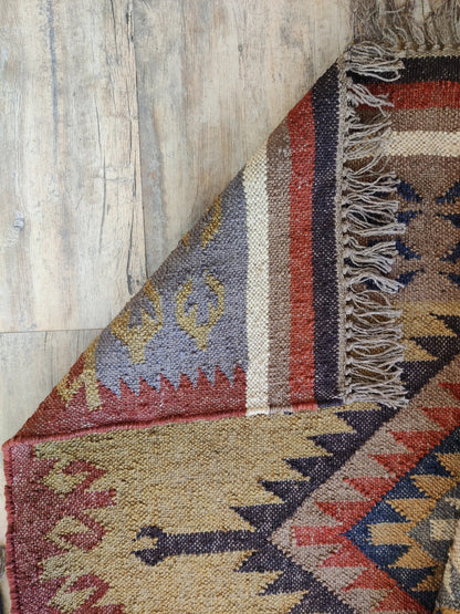 Veridian Column Bloom Reversible Artisan Area Rug