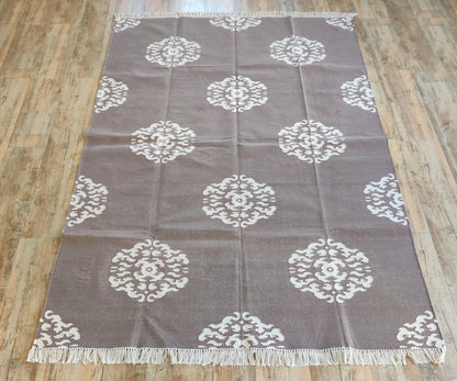 Ornate Floral Medallion Cotton Rug