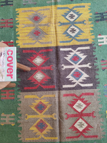 Geometric Tribal Design Multicolor Bohemian Home Decor Rug