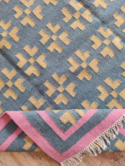 Minimalist Tribal Inspired Handmade Rug for Home Decor