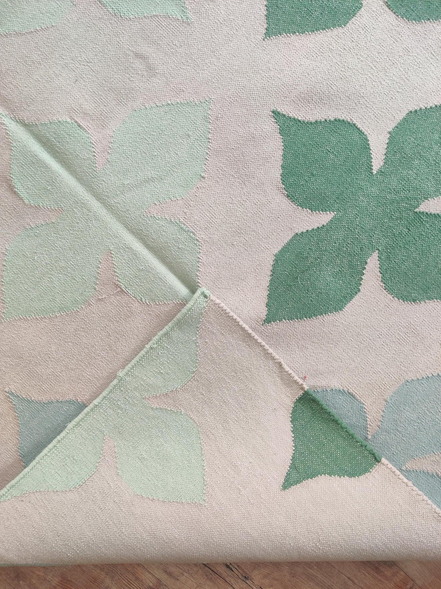 Muted Pink and Mint Green Flat Weave Rug Aesthetic Grandmillennial Home Decor Rug