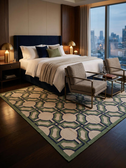 Sage Imperial Trellis andwoven Luxury Geometric Rug