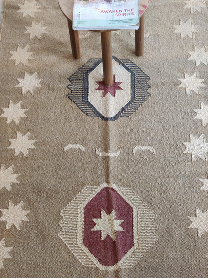 Crimson Moon Lattice Reversible Natural Fiber Area Rug