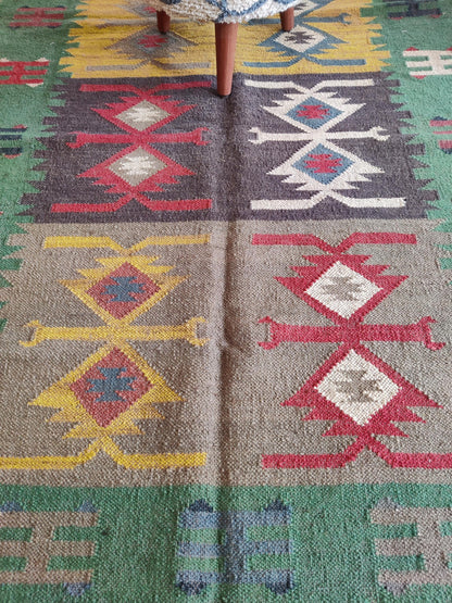 Geometric Tribal Design Multicolor Bohemian Home Decor Rug