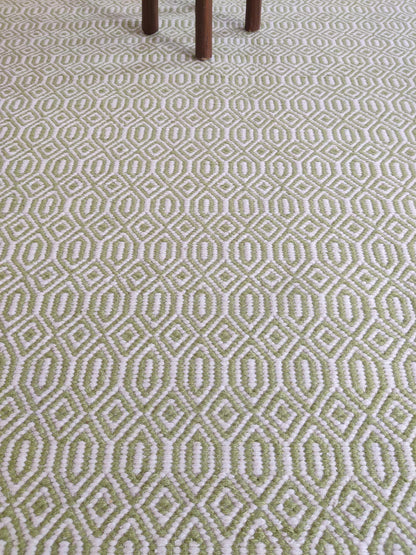 Emerald Moss Lattice Premium Handloom Living Room Carpet