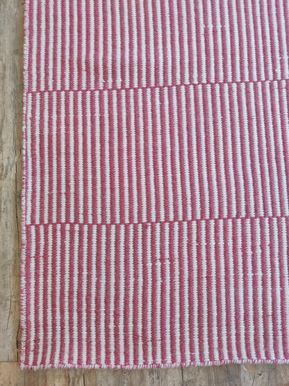 Organic Fiber Rust Red Dhurrie Artisan Crafted Sustainable Home Decor