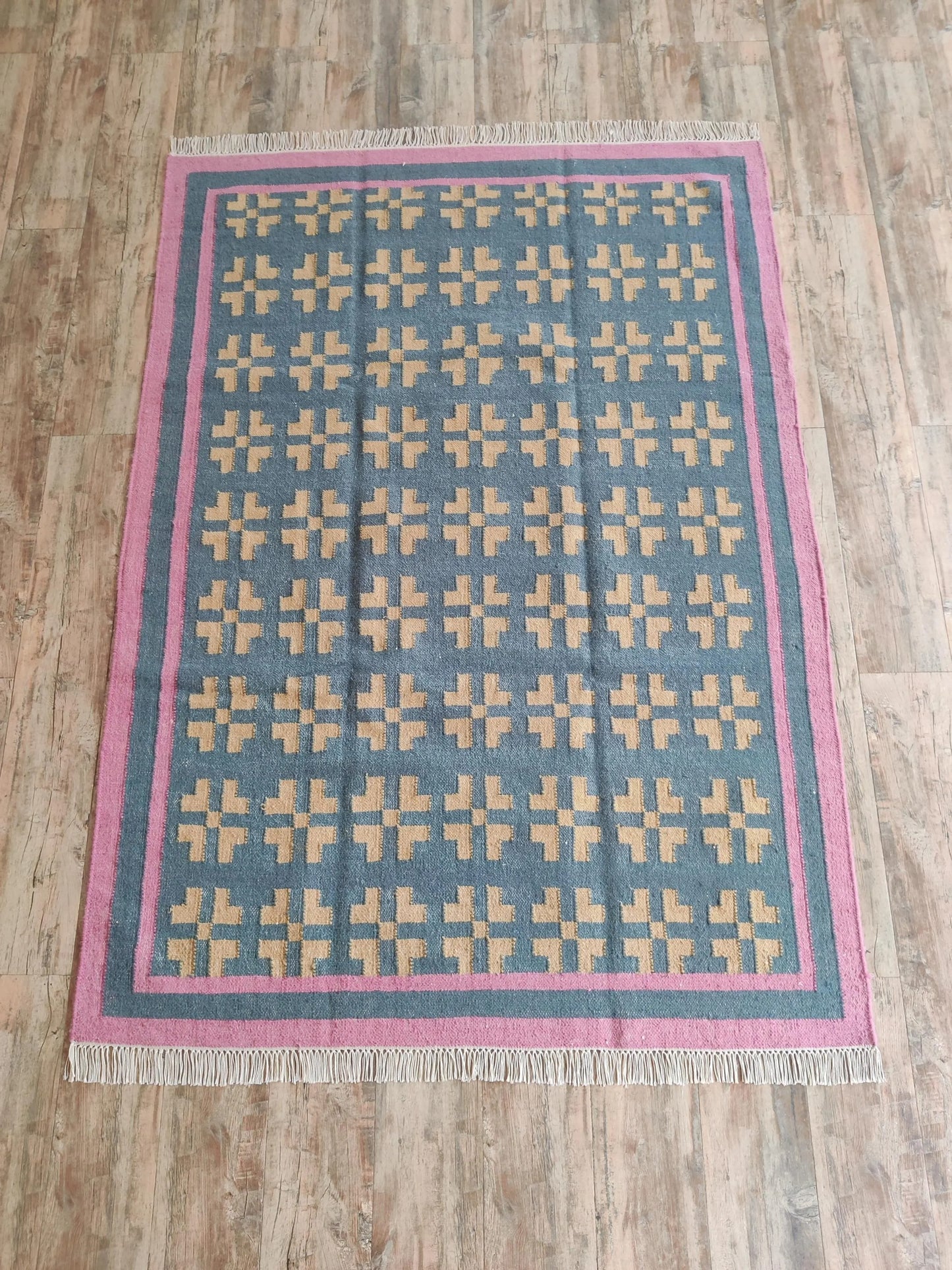 Minimalist Tribal Inspired Handmade Rug for Home Decor