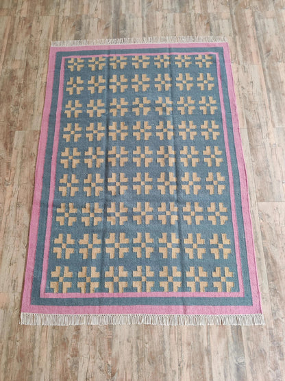 Minimalist Tribal Inspired Handmade Rug for Home Decor
