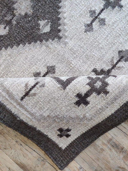 Espresso Diamond Heritage Handwoven Native Southwestern Kilim, Custom Size