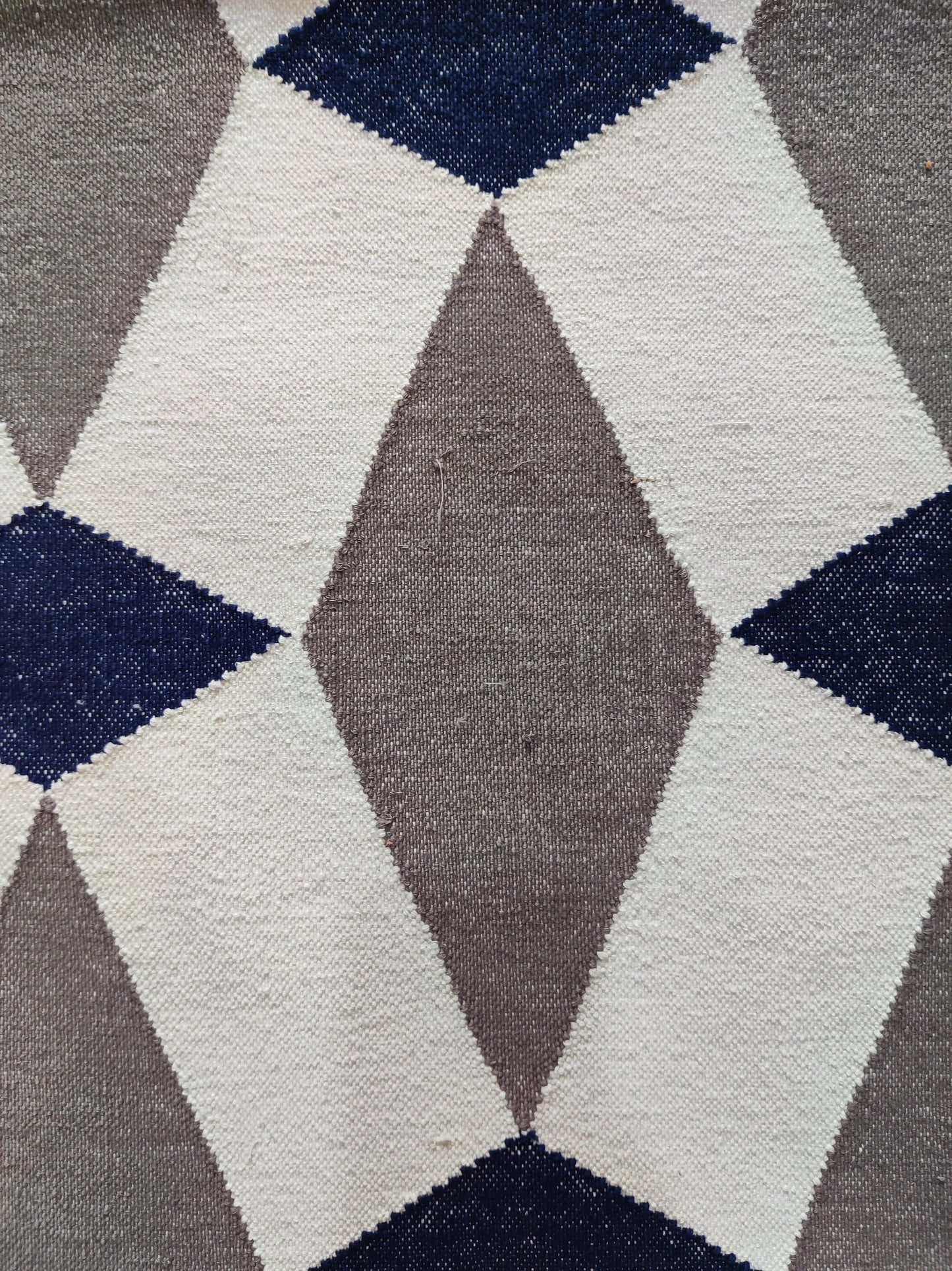 Handmade Harlequin Diamond Cotton flat weave Rug