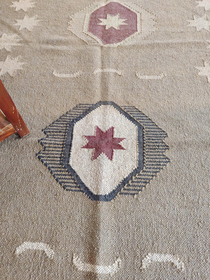 Crimson Moon Lattice Reversible Natural Fiber Area Rug