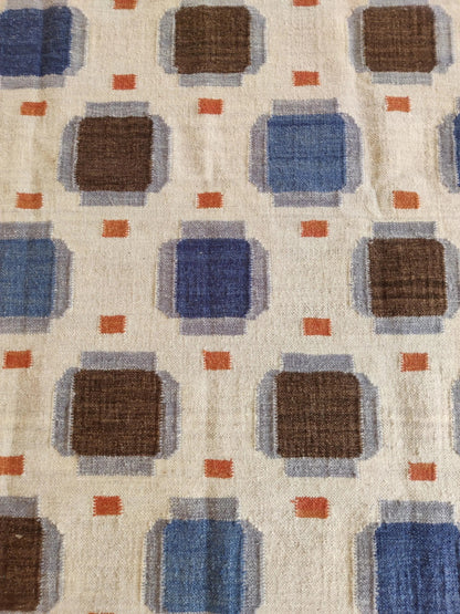 Multicolored Swedish Flatweave Wool Rug