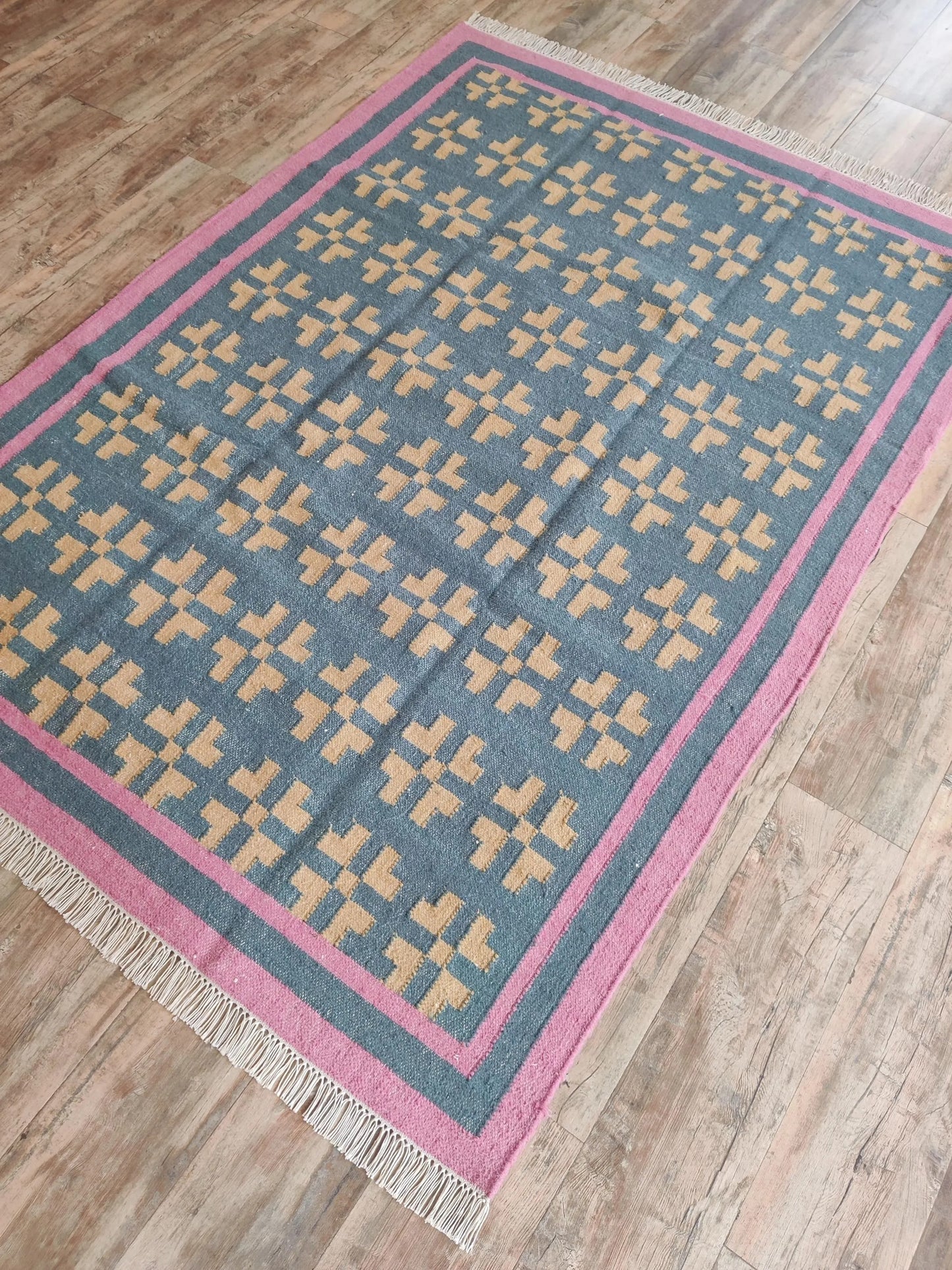 Minimalist Tribal Inspired Handmade Rug for Home Decor