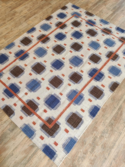 Multicolored Swedish Flatweave Wool Rug