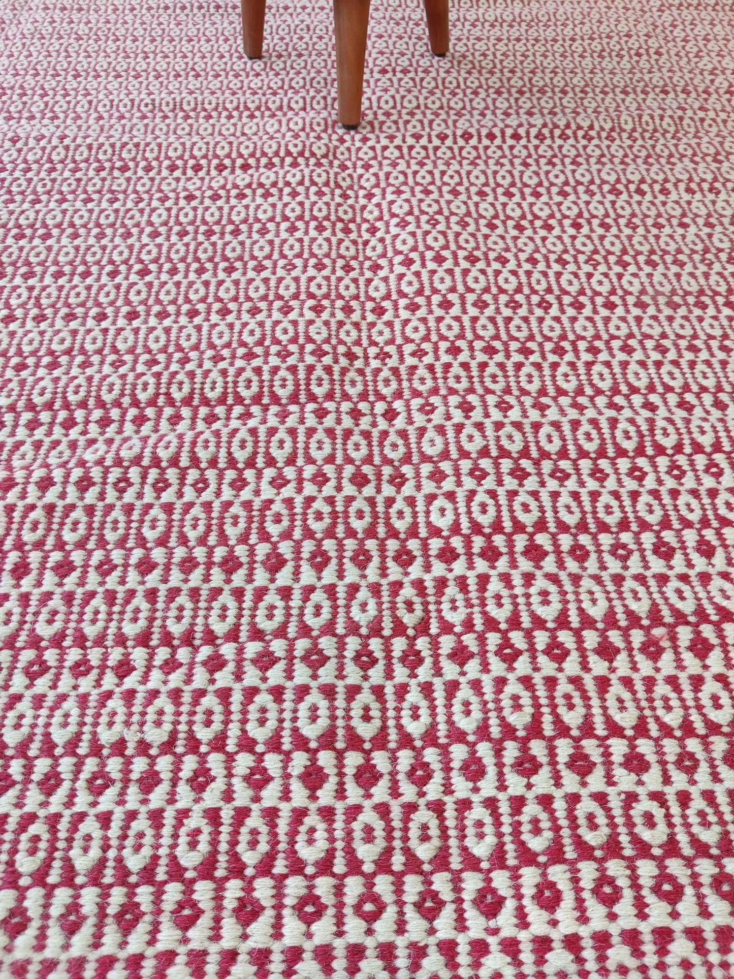 Organic Fiber Rust Red Dhurrie | Artisan Crafted Sustainable Home Decor