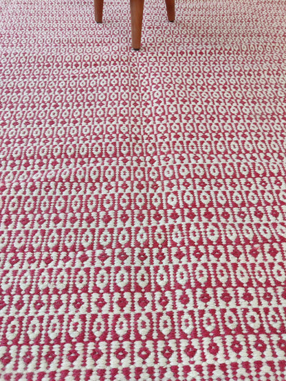 Organic Fiber Rust Red Dhurrie | Artisan Crafted Sustainable Home Decor