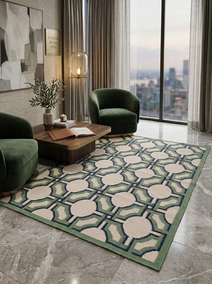 Sage Imperial Trellis andwoven Luxury Geometric Rug