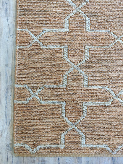 Handwoven Clay Star Lattice Soumak Rug