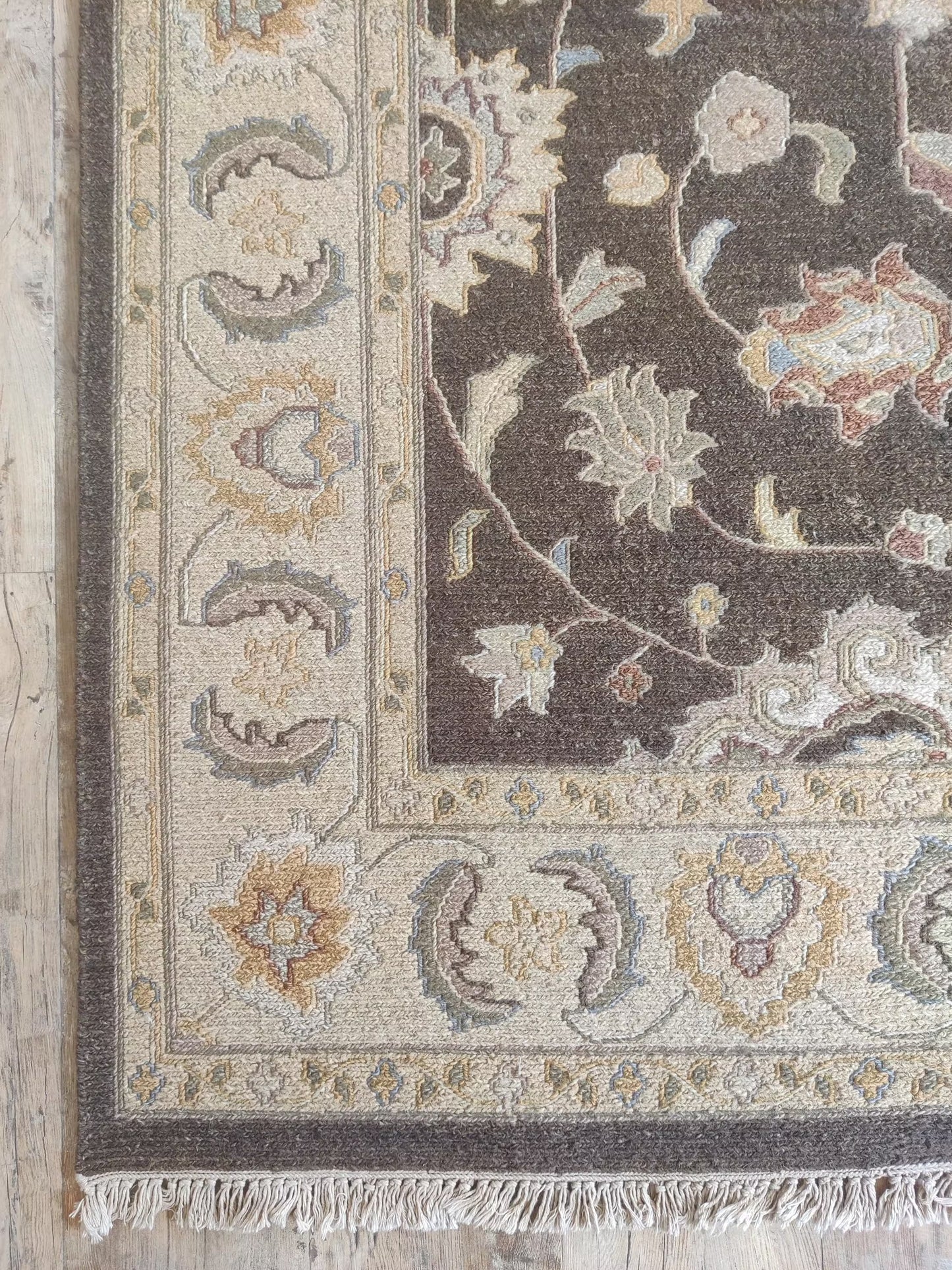 Tobacco & Gold Heritage Dark Brown Soumak Rug