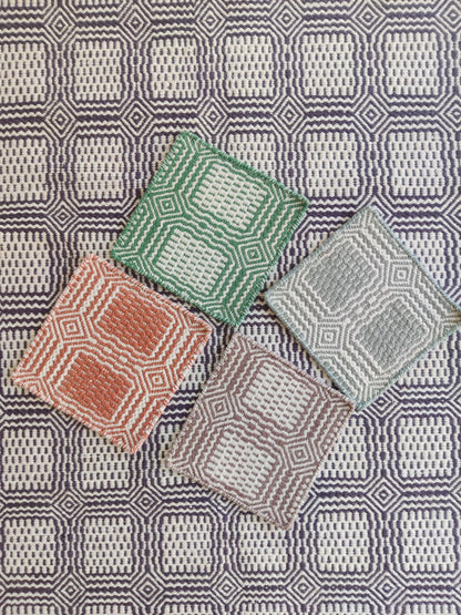 Hand-Woven Charcoal & Ivory Box-Tile Wool Rug