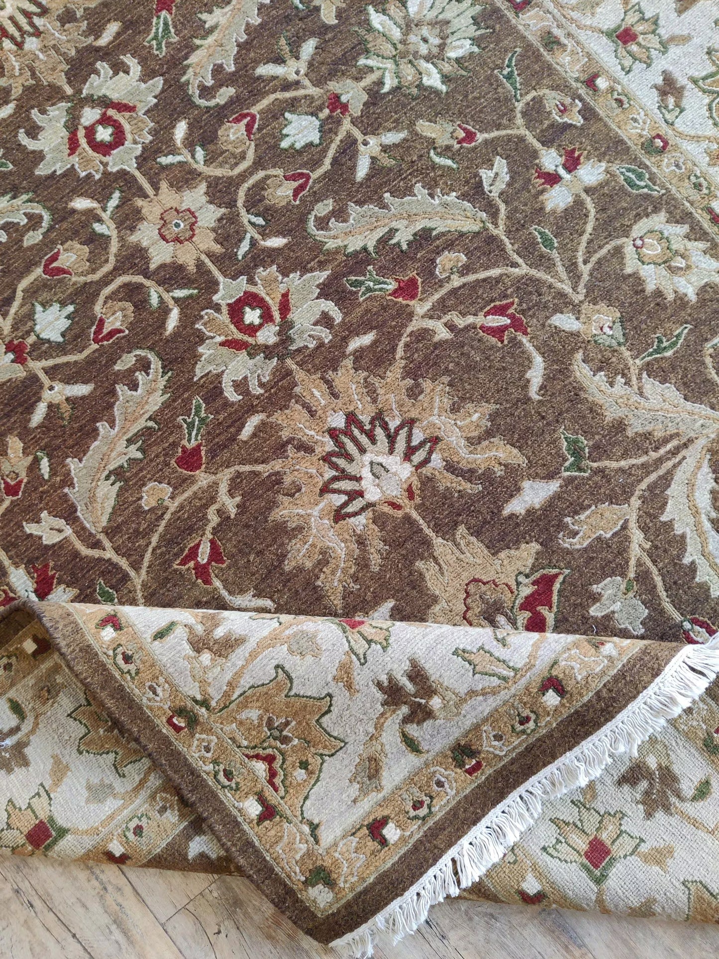 Royal Arabesque Earth Chocolate Brown Soumak Rug