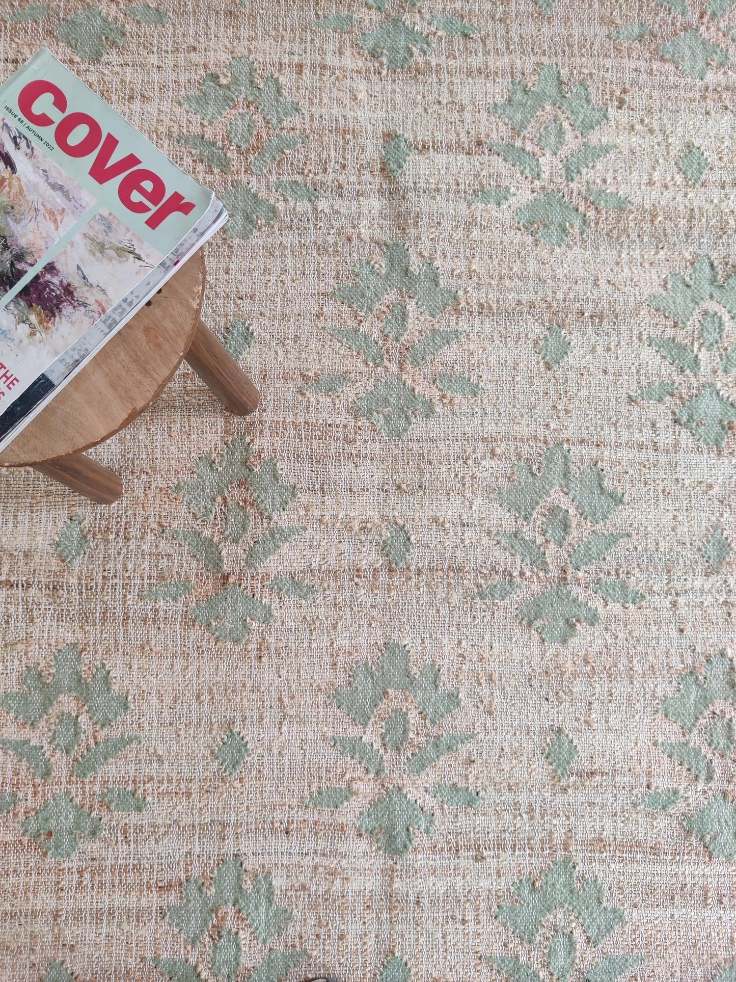 Modern Geometric Step Pattern cotton jute Kilim rug