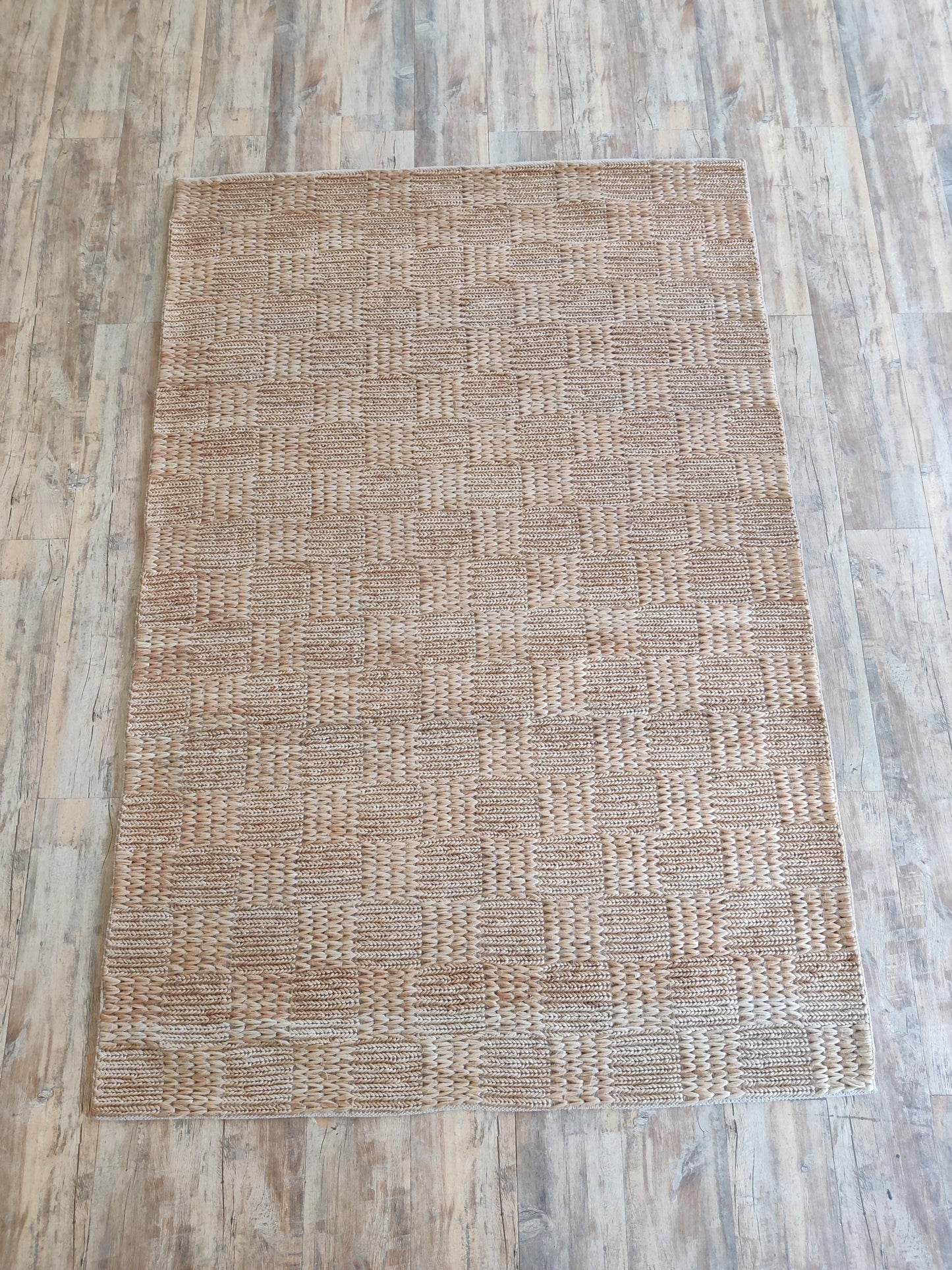 The Sandstone Checker Natural Jute Soumak Rug