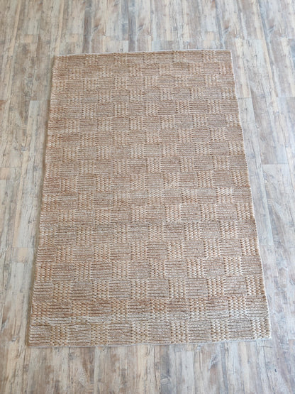 The Sandstone Checker Natural Jute Soumak Rug