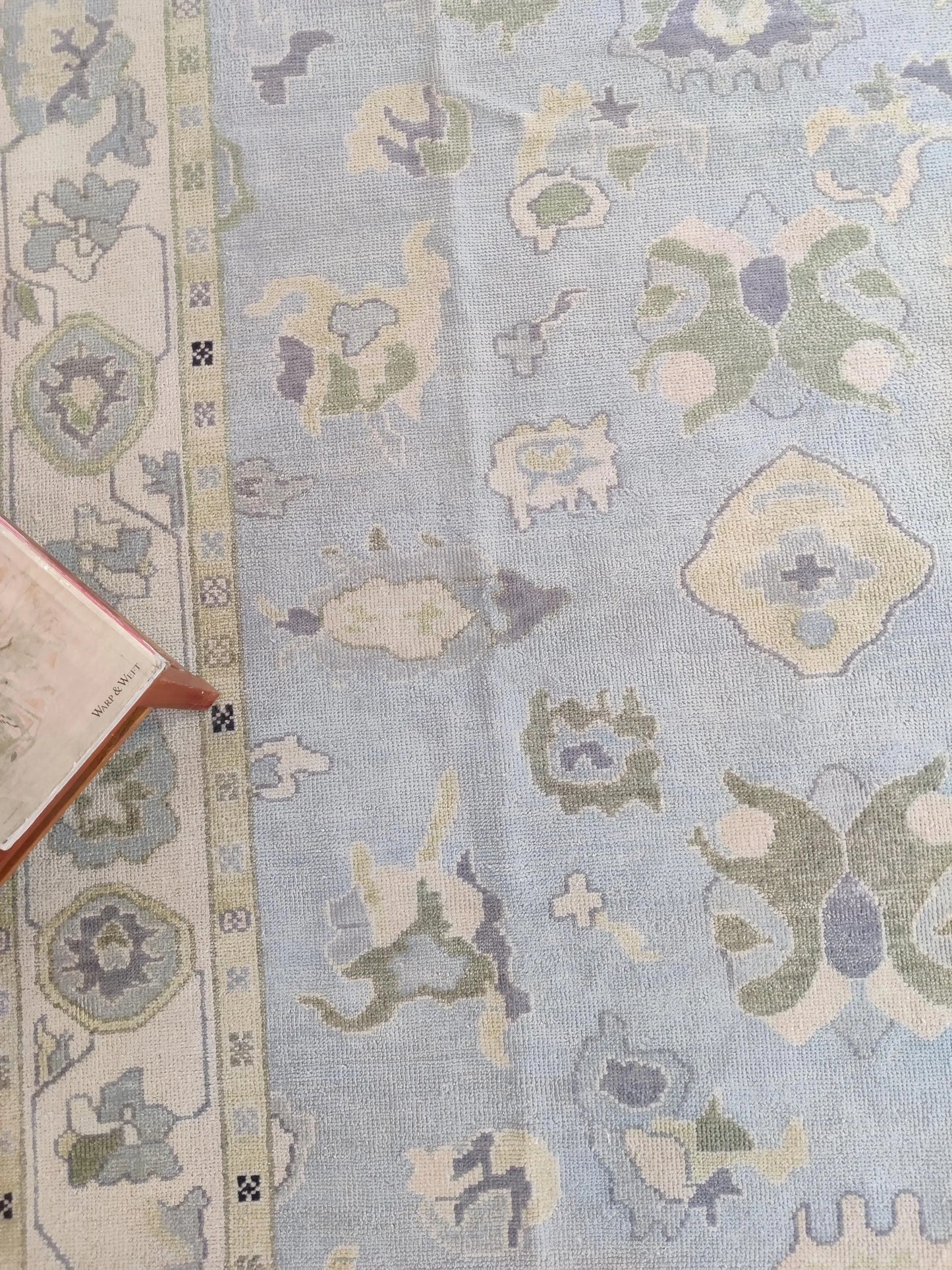 Serene Horizon Hand-Knotted Wool Modern Oushak Rug
