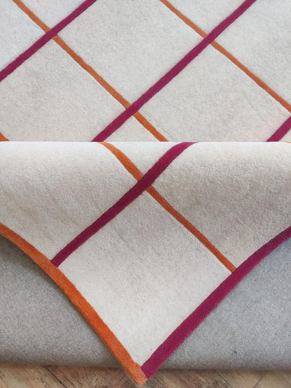 Nordic Ivory Matrix Plush High-Density Wool Floor Decor