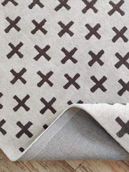 Nordic Swiss Cross Pattern High-Quality Handcrafted Minimalist Floor Decor