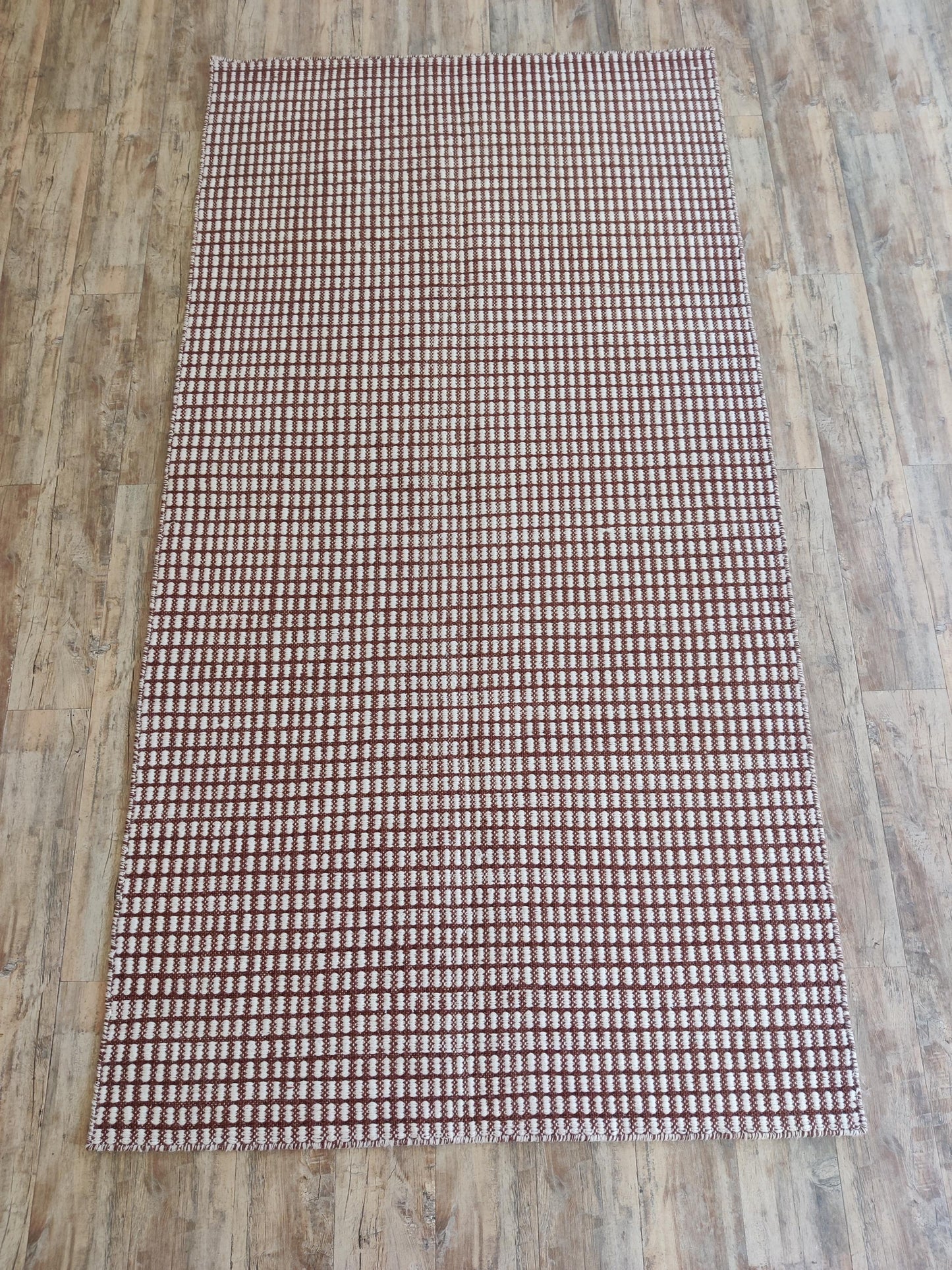 The Rustic Check Authentic Wool Handloom Rug