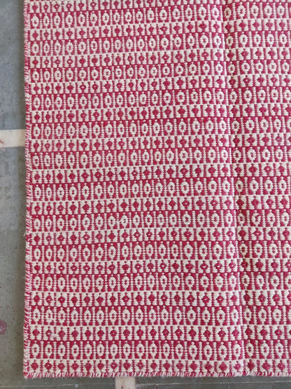 Organic Fiber Rust Red Dhurrie | Artisan Crafted Sustainable Home Decor