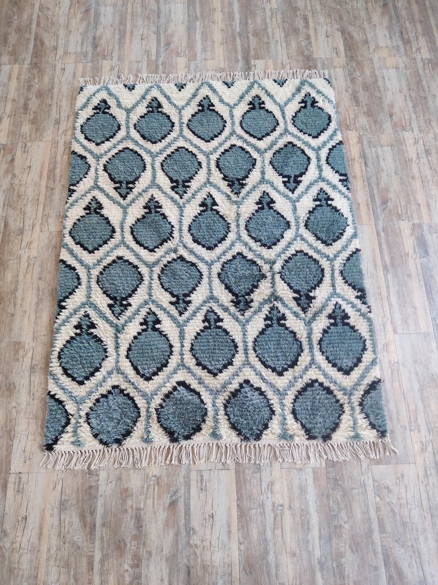 Modern Moroccan Trellis Wool Carpet