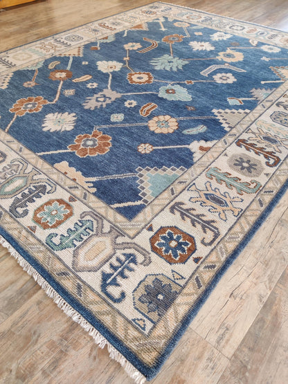 Grand-Scale Botanical Vine Hand-Knotted Rug