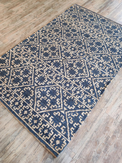 Cobalt Canyon Diamond Bespoke Mediterranean Soumak rug