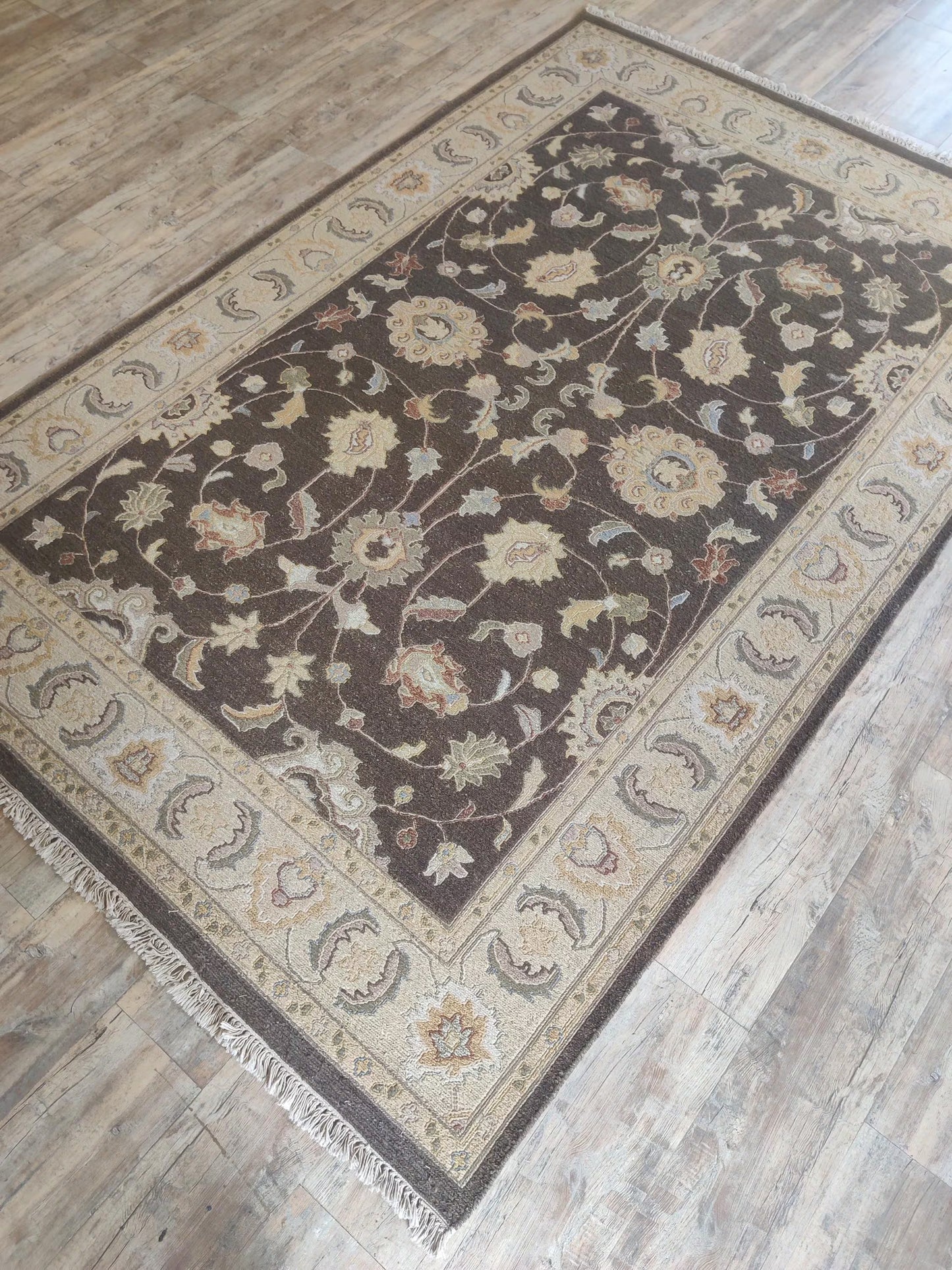 Tobacco & Gold Heritage Dark Brown Soumak Rug