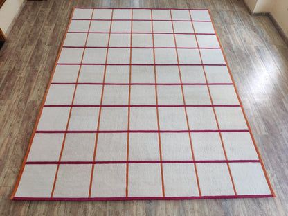 Nordic Ivory Matrix Plush High-Density Wool Floor Decor