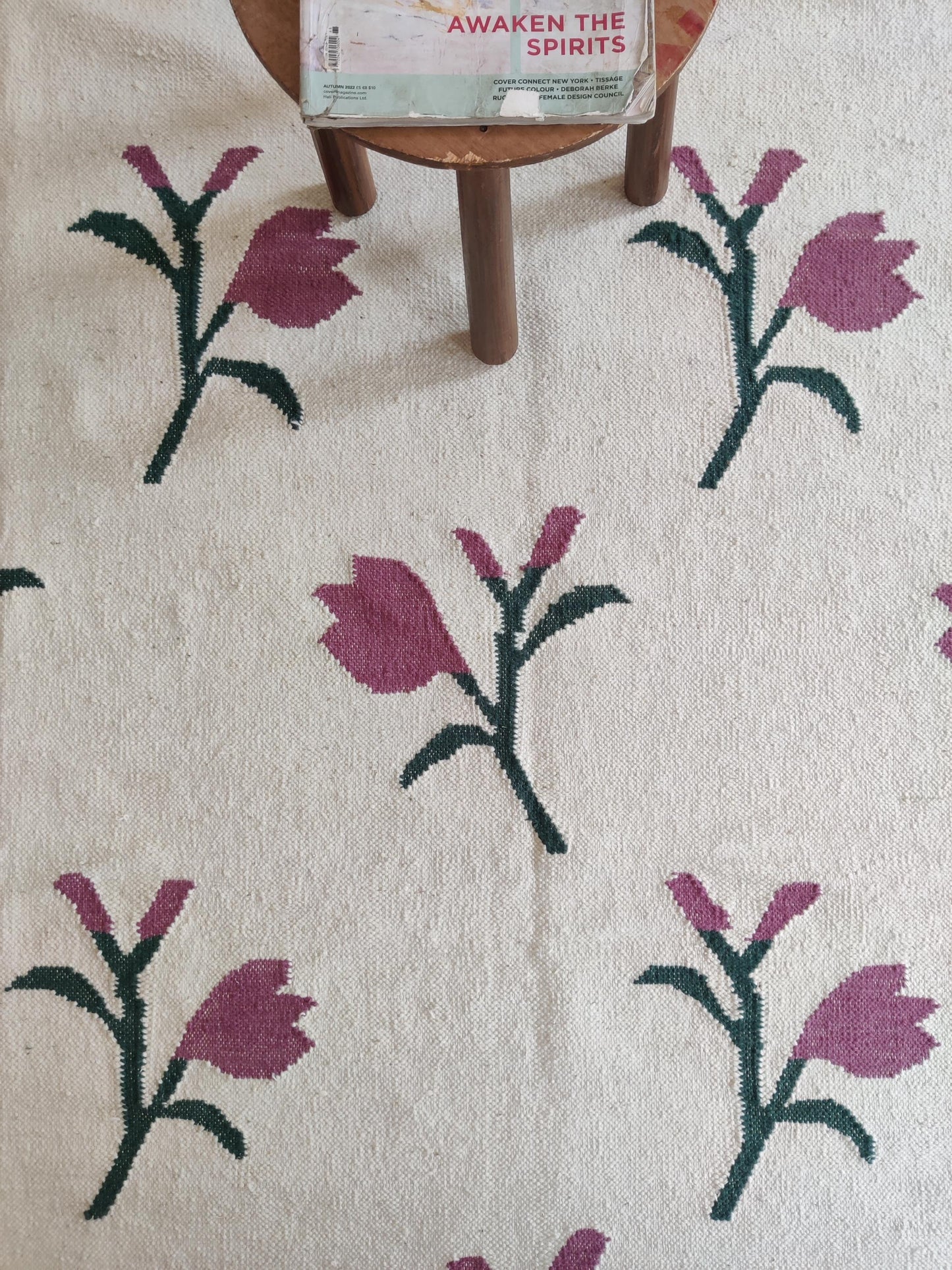 Bohemian Cottagecore Décor Tulip Pattern Carpet