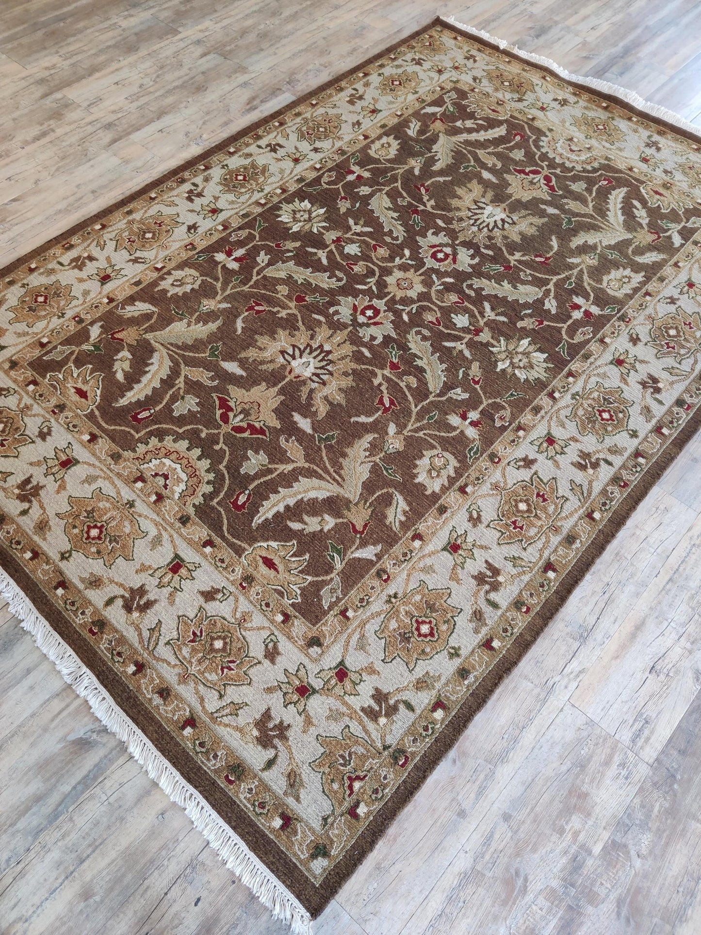 Royal Arabesque Earth Chocolate Brown Soumak Rug