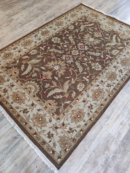 Royal Arabesque Earth Chocolate Brown Soumak Rug